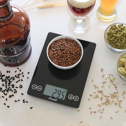 Arti Glass Food Scale Digital Countertop Kitchen (Black / 9" x 6.5" x .75")