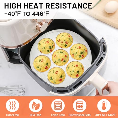 Silicone Air Fryer Muffin Pan with Reinforced Frame (Standard: 7 Cups)