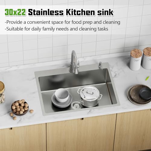 30x22In Drop In Kitchen Sink (30x22 Stainless)