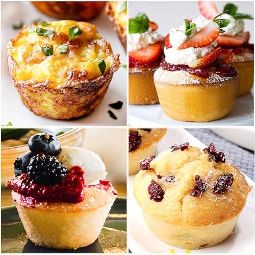 Silicone Muffin Pans for Baking with Metal Framed (Creamy Confetti / 12-Cup Regular)