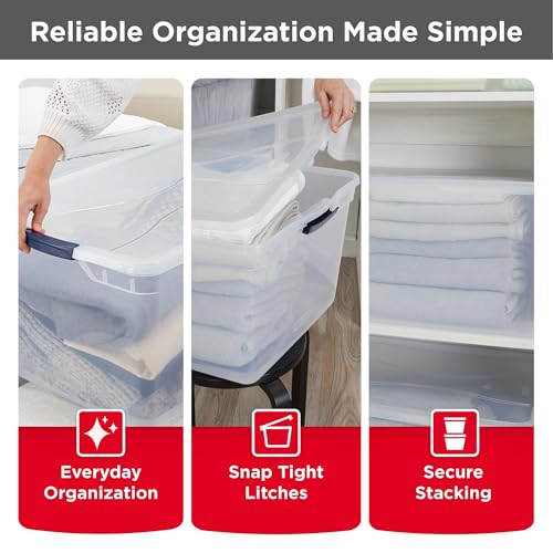 Cleverstore 95 Qt Clear Storage Bins with Lids (95 Qt - 4 Pack)