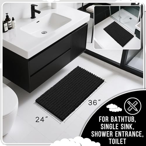 Large Bathroom Rugs Non Slip Washable 36x24 Inch