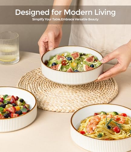 7.5 Inch Pasta Bowls Set of 4 (Set of 4 / Warm White)