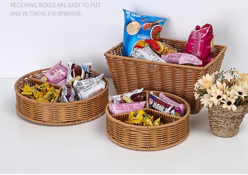 12" Poly Wicker Bread Basket (11.9 x 8 x 5.9 inches 1 Pack)