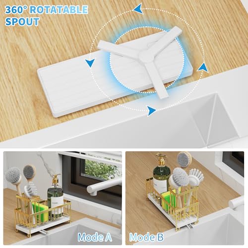 Sponge Holder for Kitchen Sink (Gold - 9.25″)