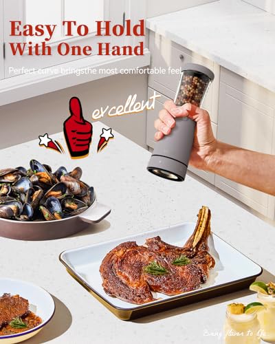 Electric Salt and Pepper Grinder Set with Storage Base (Lavender)