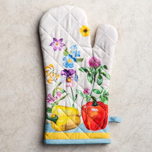 Maison d'Hermine Oven Gloves 100% Cotton Oven Mitt (042 - Giverny / 7.5" x 13" (Oven Mitt))