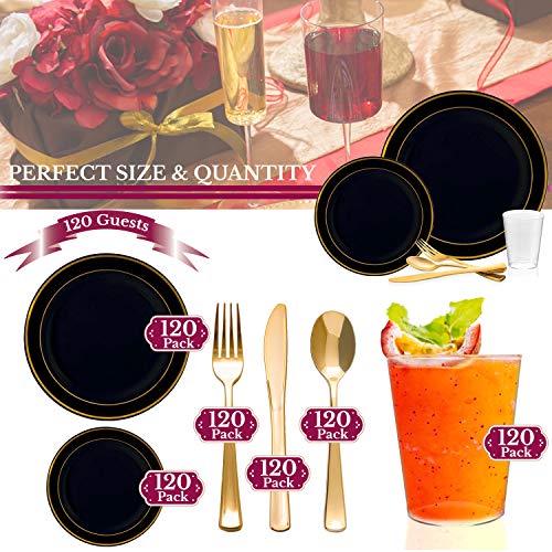 720 PCS Premium Plastic Dinnerware Set for 120 Guests