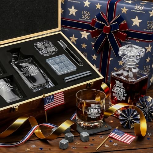 Personalized 250th Anniversary Classic Whiskey Decanter Set