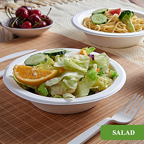 200 Pack 16 OZ Compostable Paper Bowls (16 oz White)