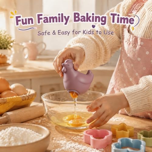 Hen Shaped Silicone Egg Yolk Separator (Pink)