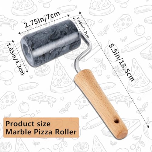 Marble Rolling Pin Pizza Roller (Type 3 Black)