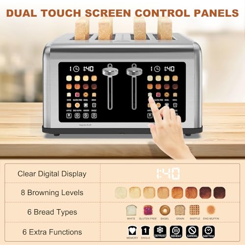 4 Slice Toaster Touch Screen (Silver)