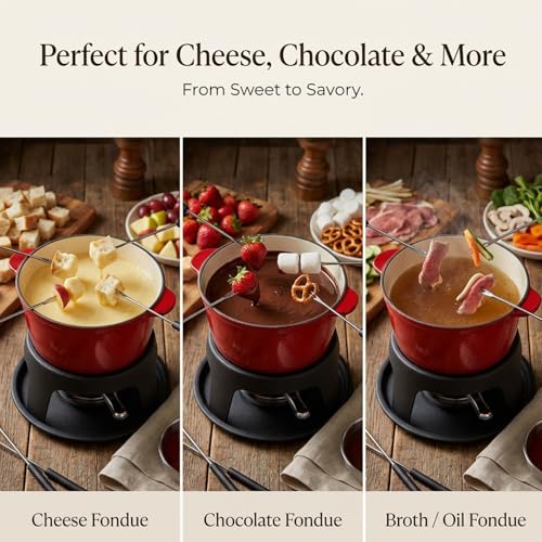 Cast Iron Cheese Fondue Pot for Chocolate Fondue Pot