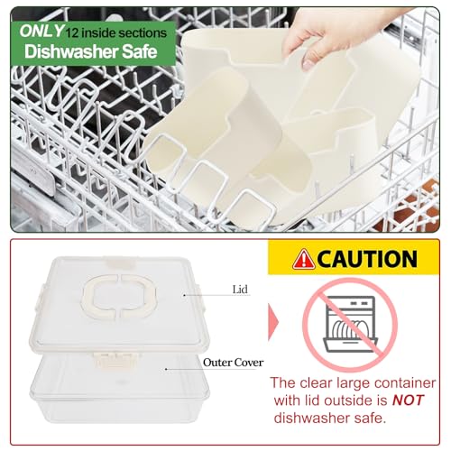 Large Snackle Box Snack Containers with Lids (12 Compartments-2pcs / White)