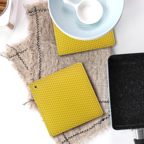 Silicone Square Trivets Mat (Yellow)