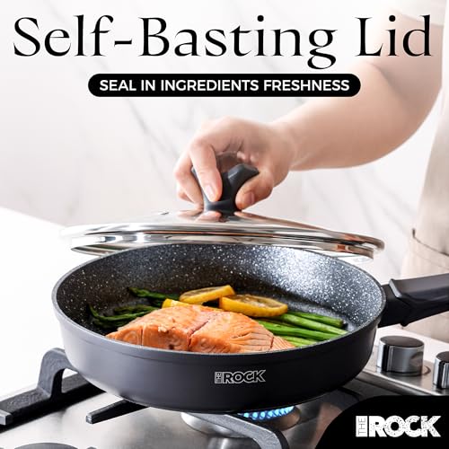 SOHO 11 Inch Non Stick Frying Pan with Lid (Granite Black / 11 Inch)