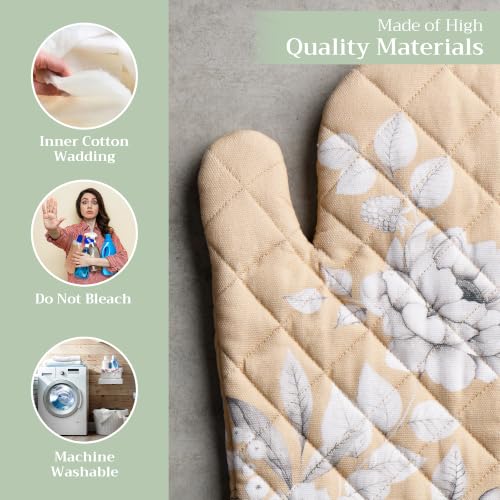 Maison d'Hermine Oven Gloves 100% Cotton Oven Mitt (040 - Pretty Autumn / 7.5" x 13" (Oven Mitt))