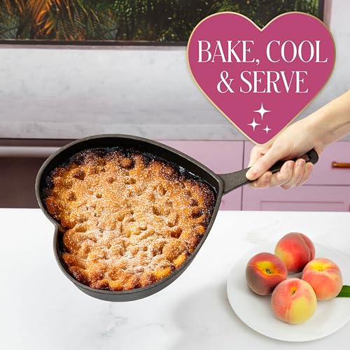 Pre Seasoned Cast Iron Heart Skillet Pan (10-Inch Skillet / Black)