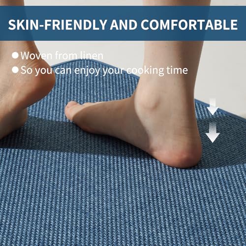 Extra Long Kitchen Runner Rugs Kitchen Mat Non Slip Blue 17"x95"