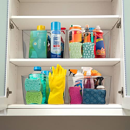Clear Plastic Storage Bins for Kitchen (4 Count)
