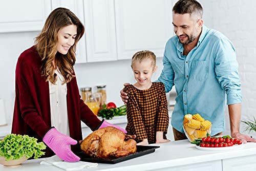 XL Silicone Smoker Oven Gloves (Pink / X-Large)
