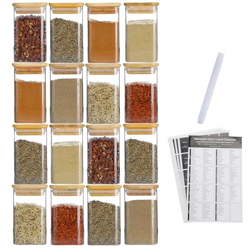 9 Oz Spice Jars with 275 Labels 16 Pack
