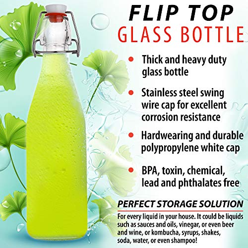 Flip Top Glass Bottle [16 fl. oz (16)