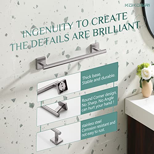Towel Holder 16 Inch Bathroom Hand Towel Bar for Bath Kitchen Toilet Brushed Nickel Stainless Steel B4005BR (Brushed Nickel / 16-Inch)