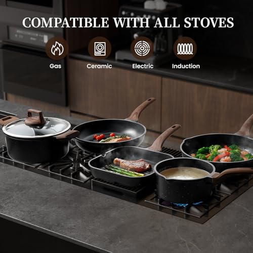 16Pcs Ceramic Pots and Pans Set Non Stick