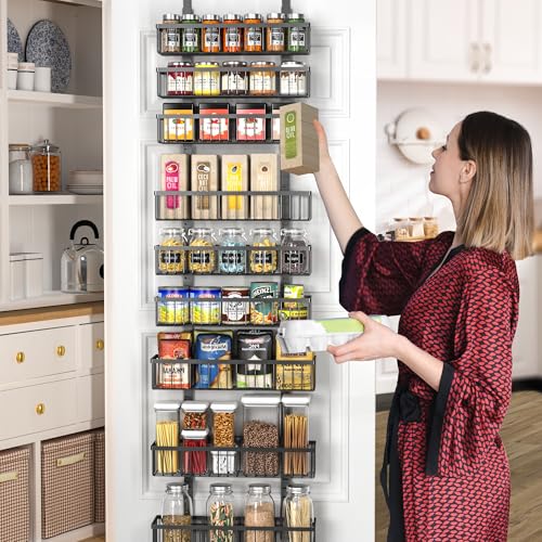 9 Tier Over The Door Pantry Organizer (Black / 9-Tier)