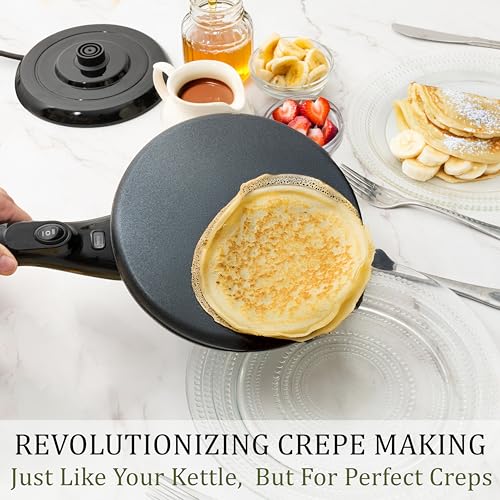 Cordless Electric Crepe Maker (8 Inch Cordless / Cardless / Black)