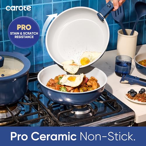 27pcs Ceramic Cookware Set (27 Piece / Navy Blue)