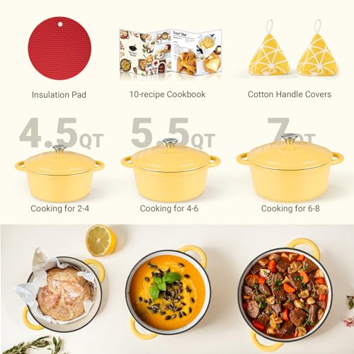 Enameled Cast Iron Dutch Oven (4.5 Quart / Goose Yellow)