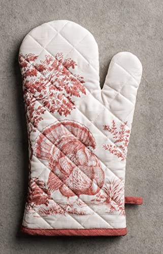 100% Cotton Oven Mitt & Pot Holder Set (119 - Holy Jouy - Red / 7.5" x 13" & 8" x 8" (Oven Mitt & Pot Holder))