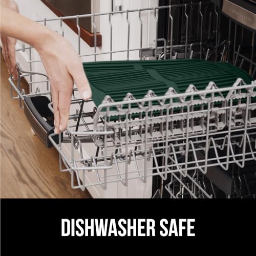 Patented BPA Free Silicone Dish Drying Mat (13" x 11" / Silicone / Hunter Green)