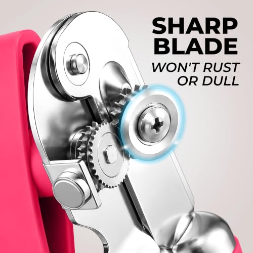 Stainless Steel Swing Open Manual Can Opener Comfortable Grip (Dragonfruit / Swing Open)