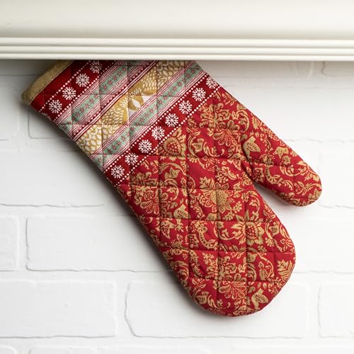 Maison d'Hermine Oven Gloves 100% Cotton Oven Mitt (067 - Sofia / 7.5" x 13" (Oven Mitt))