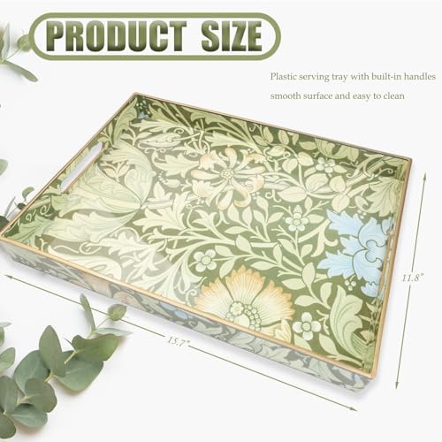 Plastic Serving Tray with Handles for Coffee Table (Multi C)