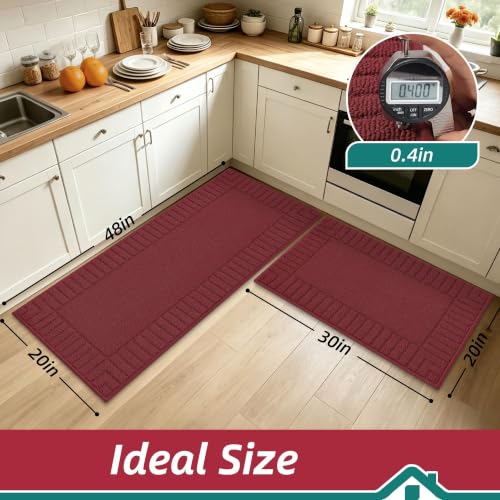 Kitchen Rugs Non Slip Washable 2PCS