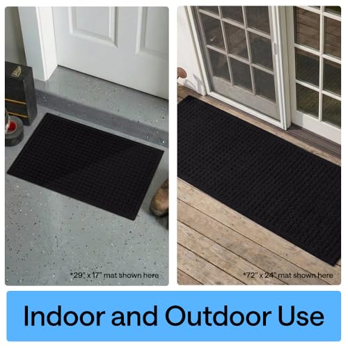HydroABSORB Door Mat for Indoor Outdoor Use (Black / 35" X 23")