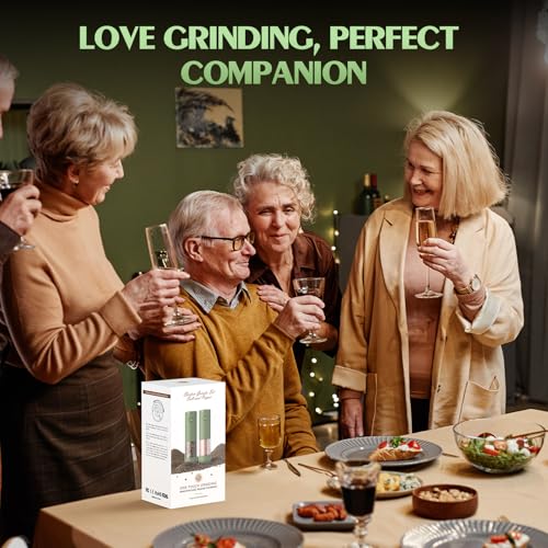 Salt and Pepper Grinder Set Mom Gifts (Green)