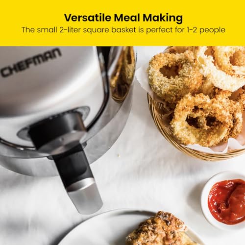 Small Compact Air Fryer Healthy Cooking (2 Quart / Silver)
