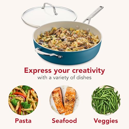 Hard Anodized Ceramic Induction Nonstick Cookware Saute Pan (5-Quart)
