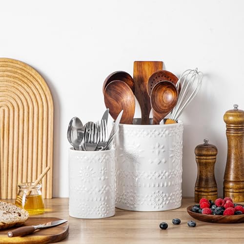 7.2"+5.4" Ceramic Utensil Holder Set of 2 (2 Count)