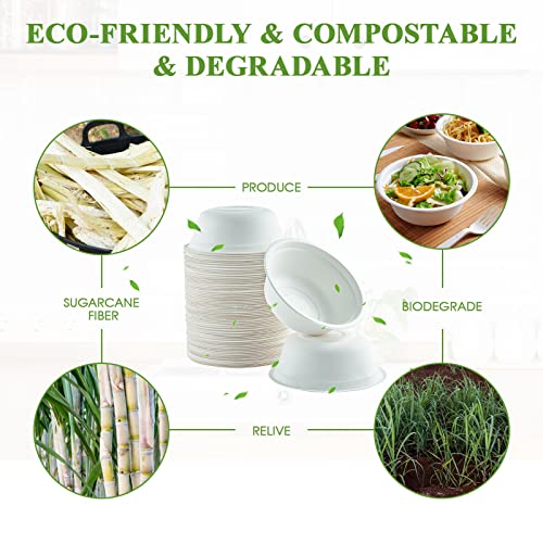 180 Pack 16 OZ Compostable Paper Bowls (16 OZ White)