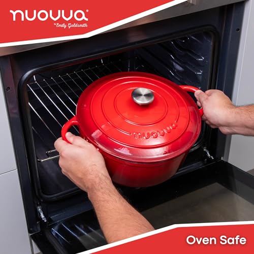 Cast Iron Dutch Oven with Lid (Red / 7.3-Quart - Deep)