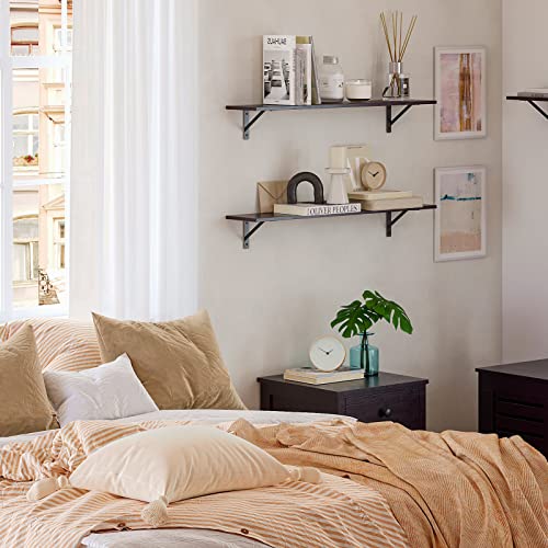 Long Wall Shelves (Espresso / 39.4 Inch)