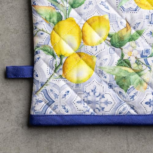 100% Cotton Oven Mitt & Pot Holder Set (030 - Citrus / 7.5" x 13" & 8" x 8" (Oven Mitt & Pot Holder))