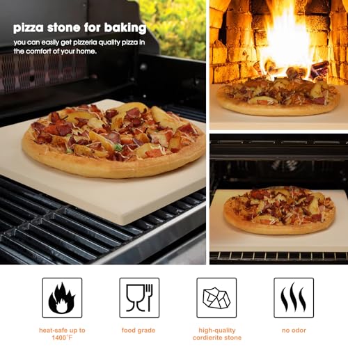 12x12 Inch Cordierite Pizza Stone for RV Oven and Grill (Square 12x12x0.6 inch)